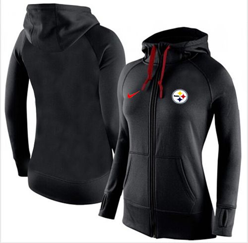 Women's Pittsburgh Steelers Full-Zip Performance Hoodie Black_2 cheap jerseys for sale - CheapJerseys.Shop