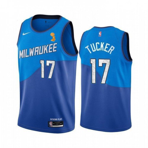 Milwaukee Bucks #17 P.J. Tucker Youth 2021 Finals Champions City Edition Jersey Blue Youth cheap jerseys for sale - CheapJerseys.Shop