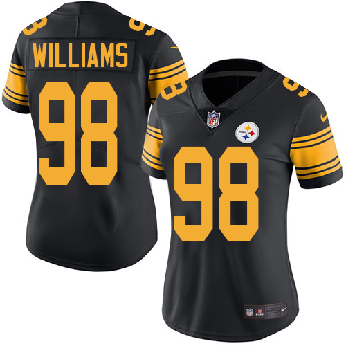 Pittsburgh Steelers #98 Vince Williams Black Women's Stitched Limited Rush Jersey Womens cheap jerseys for sale - CheapJerseys.Shop
