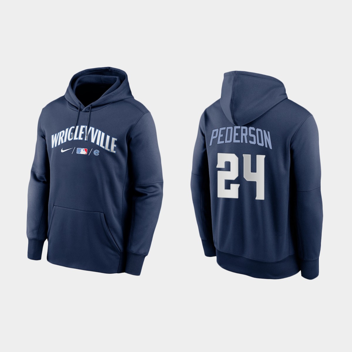 Chicago Cubs #24 Joc Pederson Men's 2021 City Connect Navy Therma Hoodie cheap jerseys for sale - CheapJerseys.Shop