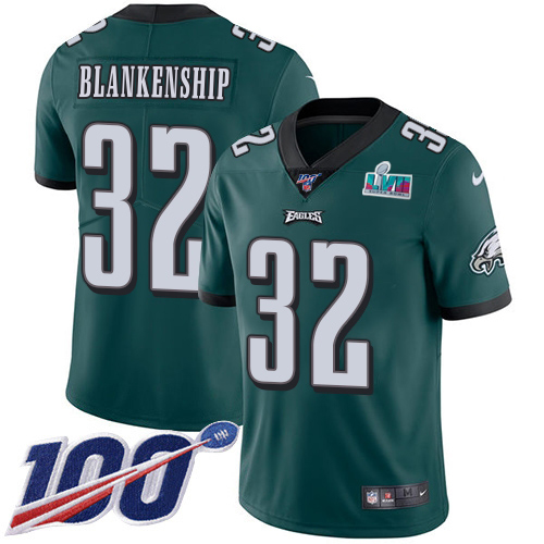 Eagles #32 Reed Blankenship Green Team Color Super Bowl LVII Patch Youth Stitched 100th Season Vapor Untouchable Limited Jersey cheap jerseys for sale - CheapJerseys.Shop