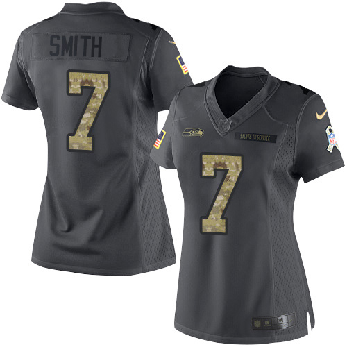 Seahawks #7 Geno Smith Black Women's Stitched Limited 2016 Salute To Service Jersey cheap jerseys for sale - CheapJerseys.Shop