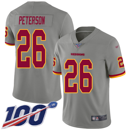 Washington Commanders #26 Adrian Peterson Gray Men's Stitched Limited Inverted Legend 100th Season Jersey Men's cheap jerseys for sale - CheapJerseys.Shop