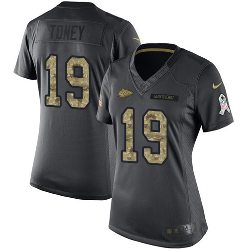 Chiefs #19 Kadarius Toney Black Women's Stitched Limited 2016 Salute To Service Jersey cheap jerseys for sale - CheapJerseys.Shop