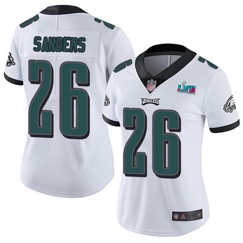 Eagles #26 Miles Sanders White Super Bowl LVII Patch Women's Stitched Vapor Untouchable Limited Jersey cheap jerseys for sale - CheapJerseys.Shop