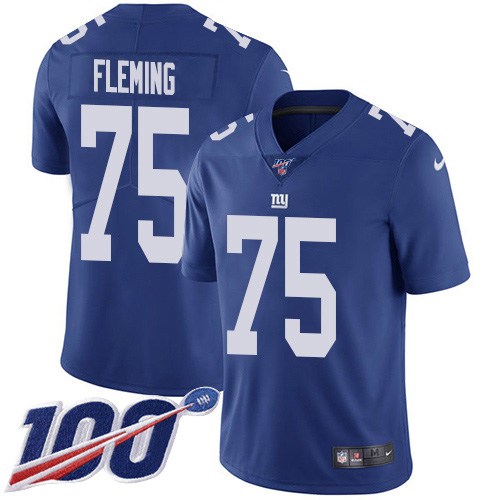 New York Giants #75 Cameron Fleming Royal Blue Team Color Men's Stitched 100th Season Vapor Untouchable Limited Jersey Men's cheap jerseys for sale - CheapJerseys.Shop