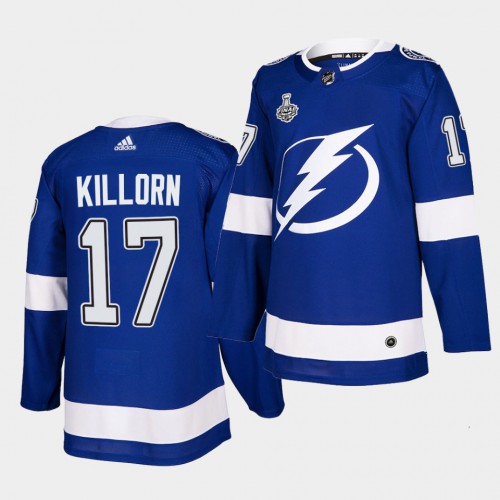 Tampa Bay Lightning #17 Alex Killorn Blue Home Authentic 2021 Stanley Cup Final Patch Jersey Men's cheap jerseys for sale - CheapJerseys.Shop