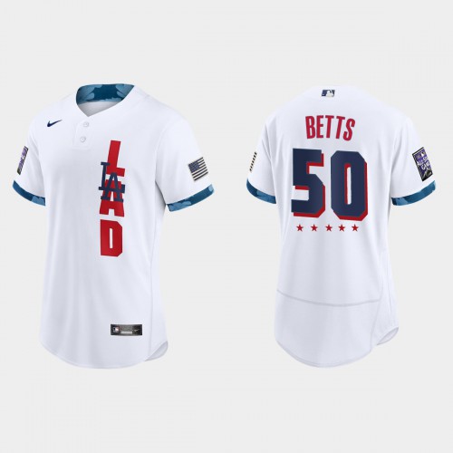 Los Angeles Los Angeles Dodgers #50 Mookie Betts 2021 All Star Game Authentic White Jersey Men's cheap jerseys for sale - CheapJerseys.Shop