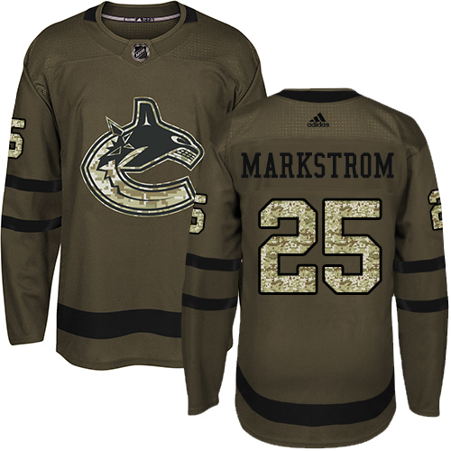 Vancouver Canucks #25 Jacob Markstrom Green Salute to Service Stitched Jersey Men's cheap jerseys for sale - CheapJerseys.Shop