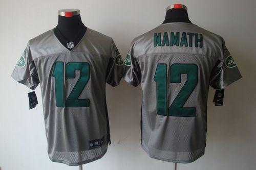 Jets #12 Joe Namath Grey Shadow Men's Stitched Elite Jersey cheap jerseys for sale - CheapJerseys.Shop