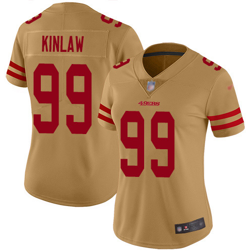 San Francisco 49ers #99 Javon Kinlaw Gold Women's Stitched Limited Inverted Legend Jersey Womens cheap jerseys for sale - CheapJerseys.Shop