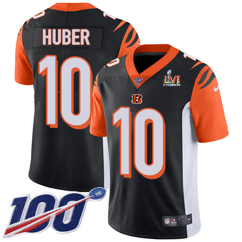 Cincinnati Bengals #10 Kevin Huber Black Team Color Super Bowl LVI Patch Youth Stitched 100th Season Vapor Limited Jersey Youth cheap jerseys for sale - CheapJerseys.Shop