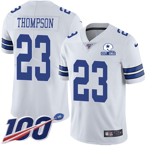Dallas Cowboys #23 Darian Thompson White Men's Stitched With Established In 1960 Patch 100th Season Vapor Untouchable Limited Jersey Men's cheap jerseys for sale - CheapJerseys.Shop