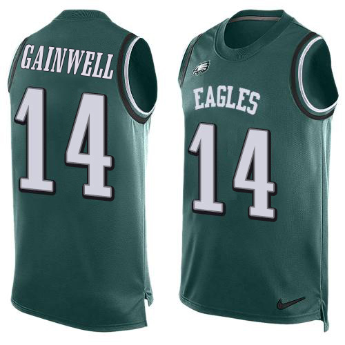 Eagles #14 Kenneth Gainwell Green Team Color Men's Stitched Limited Tank Top Jersey cheap jerseys for sale - CheapJerseys.Shop