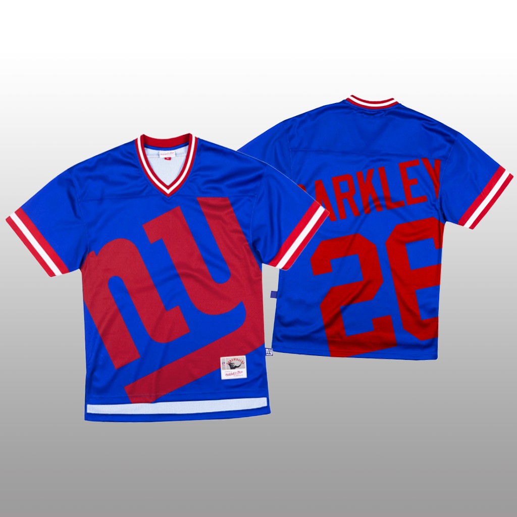 New York Giants #26 Saquon Barkley Blue Men's Mitchell & Nell Big Face Fashion Limited Jersey cheap jerseys for sale - CheapJerseys.Shop