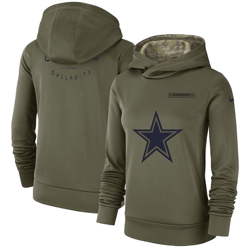 Women's Dallas Cowboys Olive Salute To Service Sideline Therma Performance Pullover Hoodie cheap jerseys for sale - CheapJerseys.Shop