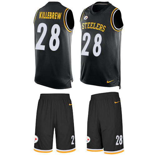 Steelers #28 Miles Killebrew Black Team Color Men's Stitched Limited Tank Top Suit Jersey cheap jerseys for sale - CheapJerseys.Shop