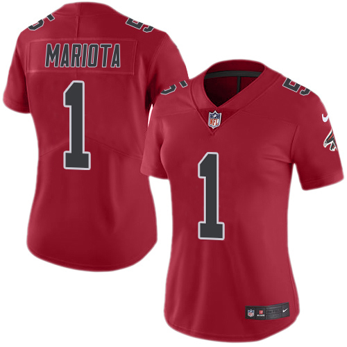 Falcons #1 Marcus Mariota Red Stitched Women's Limited Rush Jersey cheap jerseys for sale - CheapJerseys.Shop