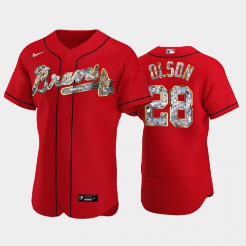 Atlanta Atlanta Braves #28 Matt Olson Men's Diamond Edition Jersey - Red Men's cheap jerseys for sale - CheapJerseys.Shop