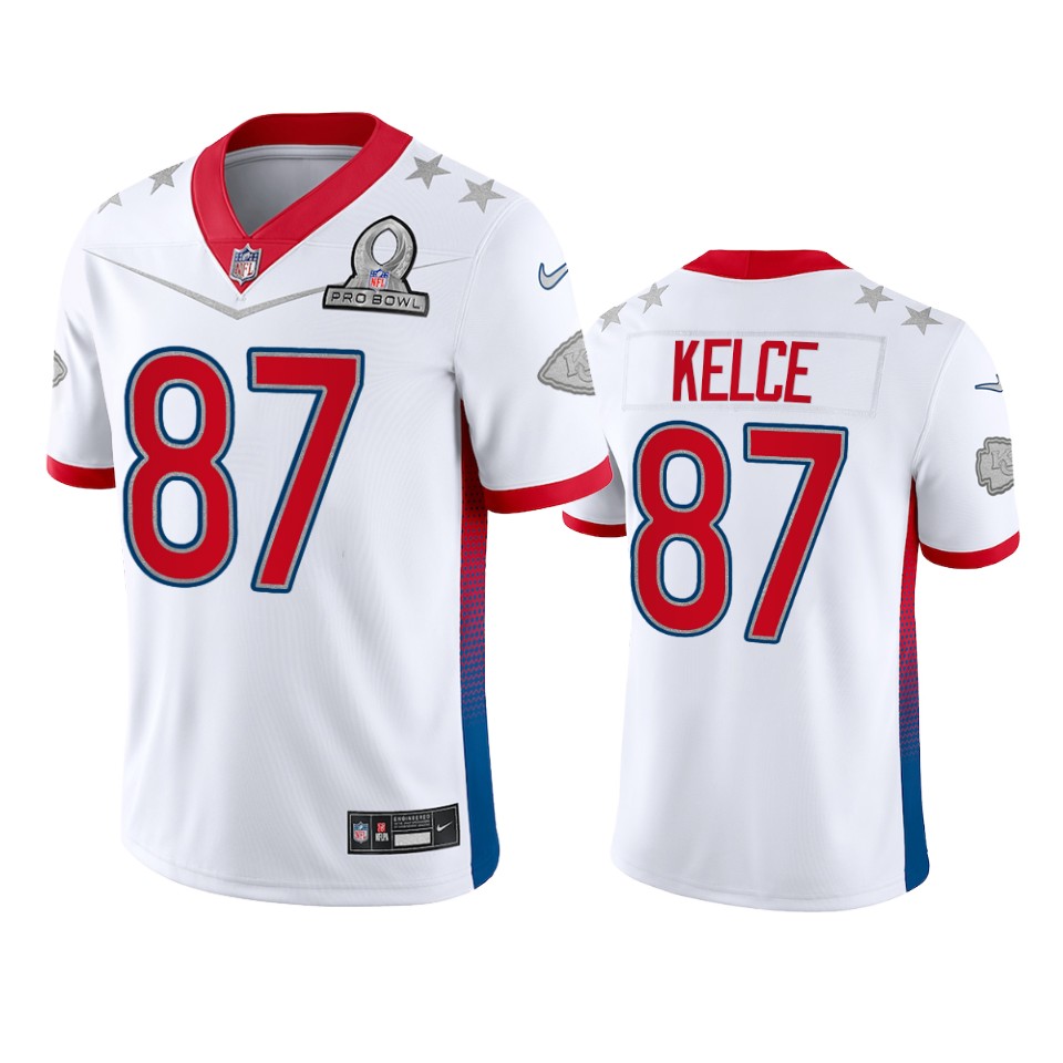Chiefs #87 Travis Kelce Men's 2022 AFC Pro Bowl Game Jersey White cheap jerseys for sale - CheapJerseys.Shop