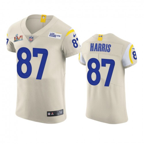 Los Angeles Los Angeles Rams #87 Jacob Harris Men's Super Bowl LVI Patch Vapor Elite Player Jersey - Bone Men's cheap jerseys for sale - CheapJerseys.Shop