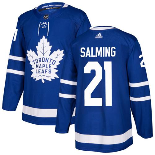 Maple Toronto Maple Leafs #21 Borje Salming Blue Home Authentic Stitched Jersey Men's cheap jerseys for sale - CheapJerseys.Shop
