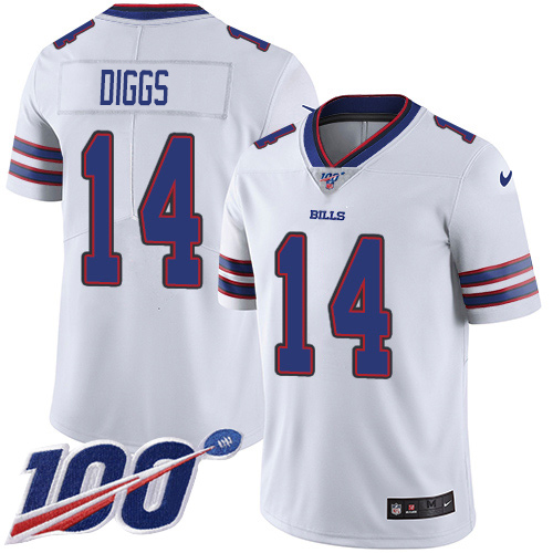 Bills #14 Stefon Diggs White Men's Stitched 100th Season Vapor Untouchable Limited Jersey cheap jerseys for sale - CheapJerseys.Shop
