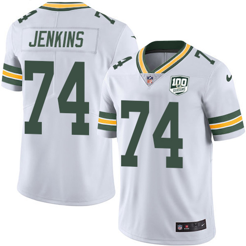 Green Bay Packers #74 Elgton Jenkins White Men's 100th Season Stitched Vapor Untouchable Limited Jersey Men's cheap jerseys for sale - CheapJerseys.Shop