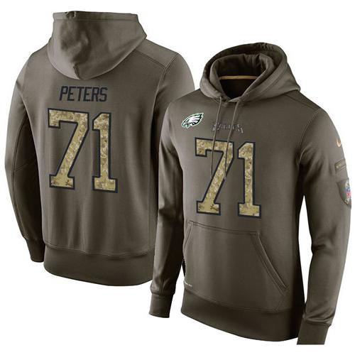 Men's Philadelphia Eagles #71 Jason Peters Stitched Green Olive Salute To Service KO Performance Hoodie cheap jerseys for sale - CheapJerseys.Shop
