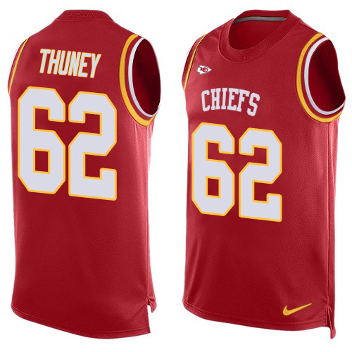 Chiefs #62 Joe Thuney Red Team Color Men's Stitched Limited Tank Top Jersey cheap jerseys for sale - CheapJerseys.Shop