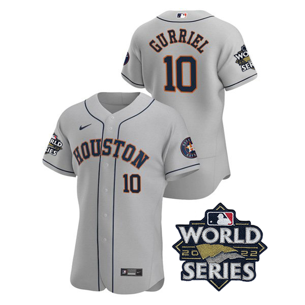 Houston Astros #10 Yuli Gurriel Men's 150th Anniversary 2022 World Series Authentic Jersey - Gray cheap jerseys for sale - CheapJerseys.Shop