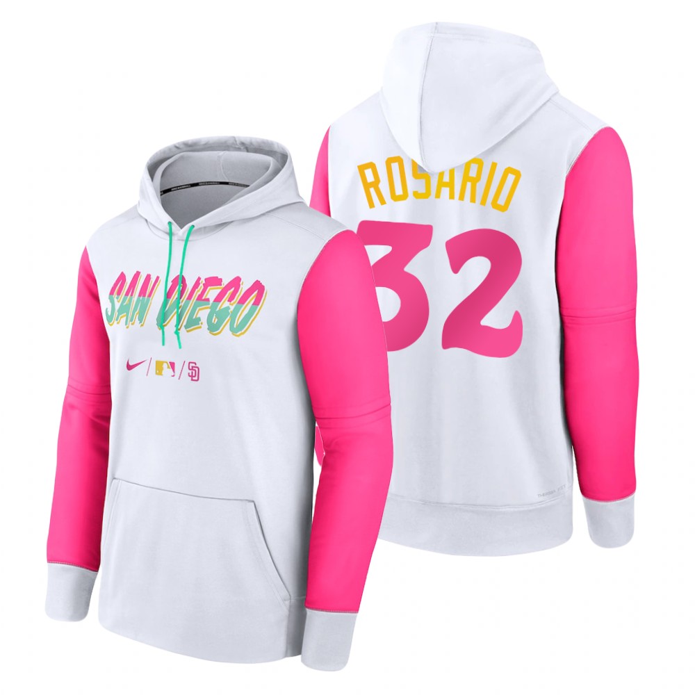 San Diego Padres #32 Eguy Rosario Men's 2022 City Connect Hoodie - White cheap jerseys for sale - CheapJerseys.Shop