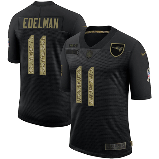 New England Patriots #11 Julian Edelman Men's 2020 Salute To Service Camo Limited Jersey Black cheap jerseys for sale - CheapJerseys.Shop