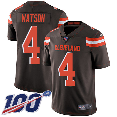Browns #4 Deshaun Watson Brown Team Color Youth Stitched 100th Season Vapor Limited Jersey cheap jerseys for sale - CheapJerseys.Shop