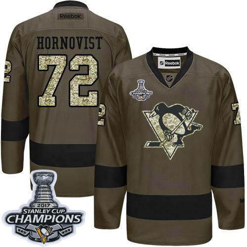 Pittsburgh Penguins #72 Patric Hornqvist Green Salute to Service 2017 Stanley Cup Finals Champions Stitched Jersey Men's cheap jerseys for sale - CheapJerseys.Shop