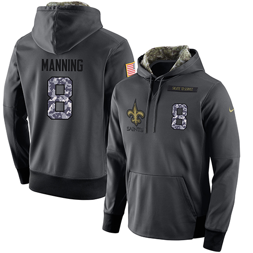 Men's New Orleans Saints #8 Archie Manning Stitched Black Anthracite Salute To Service Player Performance Hoodie cheap jerseys for sale - CheapJerseys.Shop