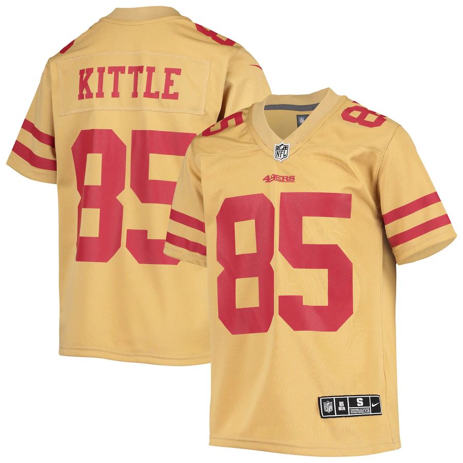 San Francisco 49ers #85 George Kittle Youth Gold Inverted Team Game Jersey cheap jerseys for sale - CheapJerseys.Shop