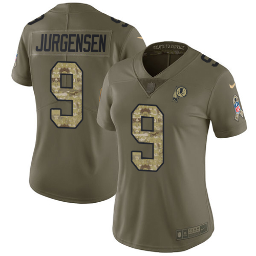 Washington Commanders #9 Sonny Jurgensen Olive/Camo Women's Stitched Limited 2017 Salute to Service Jersey Womens cheap jerseys for sale - CheapJerseys.Shop