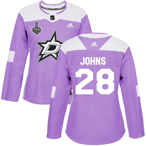 Dallas Stars #28 Stephen Johns Purple Authentic Fights Cancer Women's 2020 Stanley Cup Final Stitched Jersey Womens cheap jerseys for sale - CheapJerseys.Shop