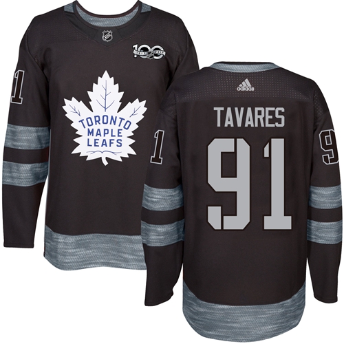 Maple Toronto Maple Leafs #91 John Tavares Black 1917-2017 100th Anniversary Stitched Jersey Men's cheap jerseys for sale - CheapJerseys.Shop
