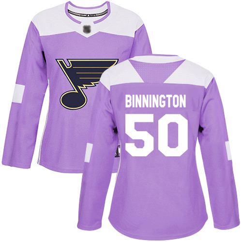 St. Louis Blues #50 Jordan Binnington Purple Authentic Fights Cancer Women's Stitched Jersey Womens cheap jerseys for sale - CheapJerseys.Shop