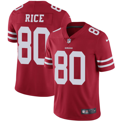49ers #80 Jerry Rice Red Team Color Men's Stitched Vapor Untouchable Limited Jersey cheap jerseys for sale - CheapJerseys.Shop