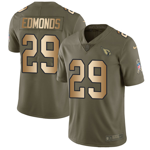 Arizona Cardinals #29 Chase Edmonds Olive/Gold Men's Stitched Limited 2017 Salute to Service Jersey Men's cheap jerseys for sale - CheapJerseys.Shop