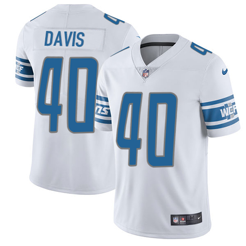 Detroit Lions #40 Jarrad Davis White Men's Stitched Vapor Untouchable Limited Jersey Men's cheap jerseys for sale - CheapJerseys.Shop