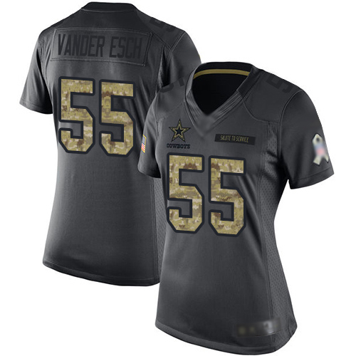 Cowboys #55 Leighton Vander Esch Black Women's Stitched Limited 2016 Salute To Service Jersey cheap jerseys for sale - CheapJerseys.Shop