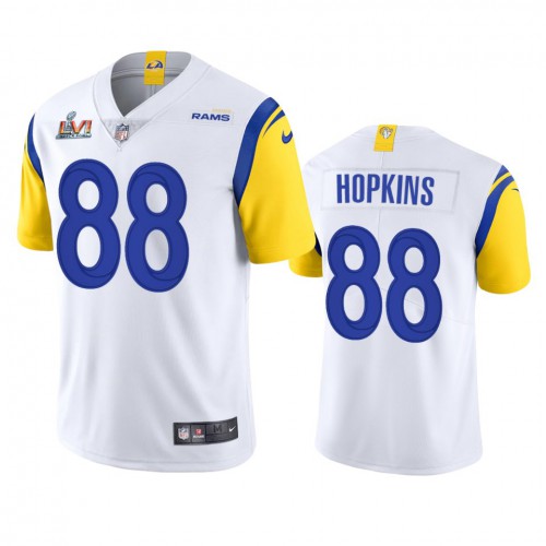 Los Angeles Los Angeles Rams #88 Brycen Hopkins Men's Super Bowl LVI Patch Alternate Vapor Limited Jersey - White Men's cheap jerseys for sale - CheapJerseys.Shop