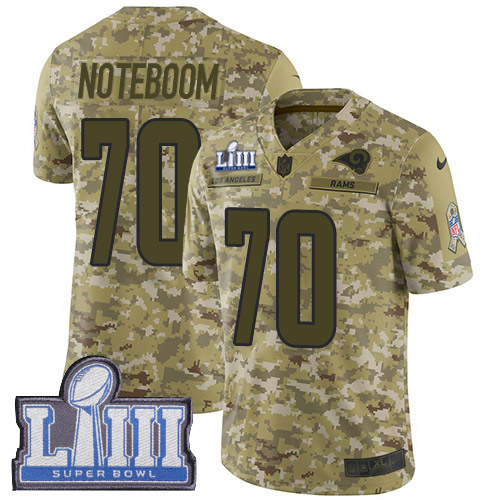Los Angeles Rams #70 Joseph Noteboom Camo Super Bowl LIII Bound Men's Stitched Limited 2018 Salute To Service Jersey Men's cheap jerseys for sale - CheapJerseys.Shop