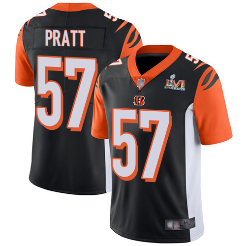 Cincinnati Bengals #57 Germaine Pratt Black Team Color Super Bowl LVI Patch Men's Stitched Vapor Untouchable Limited Jersey Men's cheap jerseys for sale - CheapJerseys.Shop