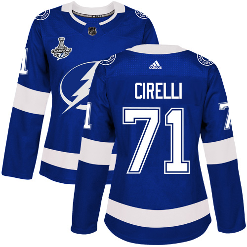 Tampa Bay Lightning #71 Anthony Cirelli Blue Home Authentic Women's 2020 Stanley Cup Champions Stitched Jersey Womens cheap jerseys for sale - CheapJerseys.Shop