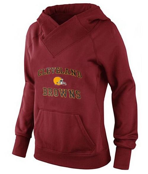 Women's Cleveland Browns Heart & Soul Pullover Hoodie Red cheap jerseys for sale - CheapJerseys.Shop